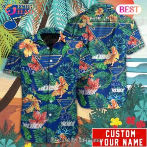 Custom Name NHL St. Louis Blues Special Hawaiian Tropical Style Button Shirt