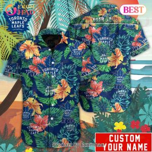 Custom Name NHL Toronto Maple Leafs Special Hawaiian Tropical Style Button Shirt