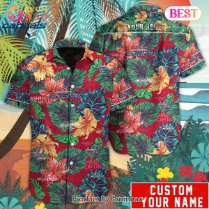 Custom Name NHL Washington Capitals Special Hawaiian Tropical Style Button Shirt