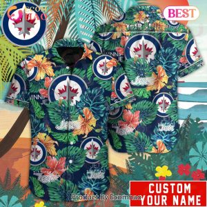 Custom Name NHL Winnipeg Jets Special Hawaiian Tropical Style Button Shirt
