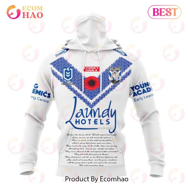 NRL Canterbury-Bankstown Bulldogs Special ANZAC Day Kits 2023 3D Hoodie