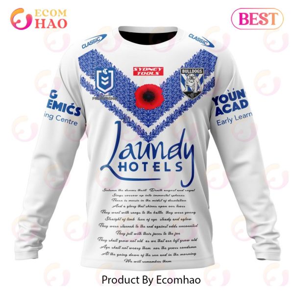 NRL Canterbury-Bankstown Bulldogs Special ANZAC Day Kits 2023 3D Hoodie