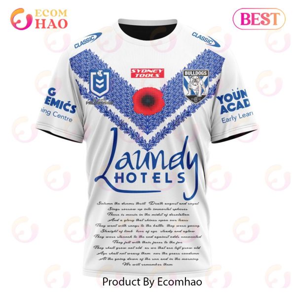 NRL Canterbury-Bankstown Bulldogs Special ANZAC Day Kits 2023 3D Hoodie