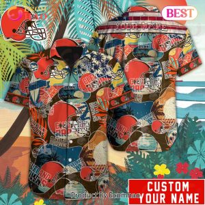 Personalized NFL Cleveland Browns Special Hawaiian Graphic Button Shirt