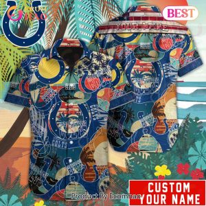 Personalized NFL Indianapolis Colts Special Hawaiian Graphic Button Shirt