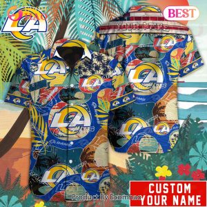 Personalized NFL Los Angeles Rams Special Hawaiian Graphic Button Shirt