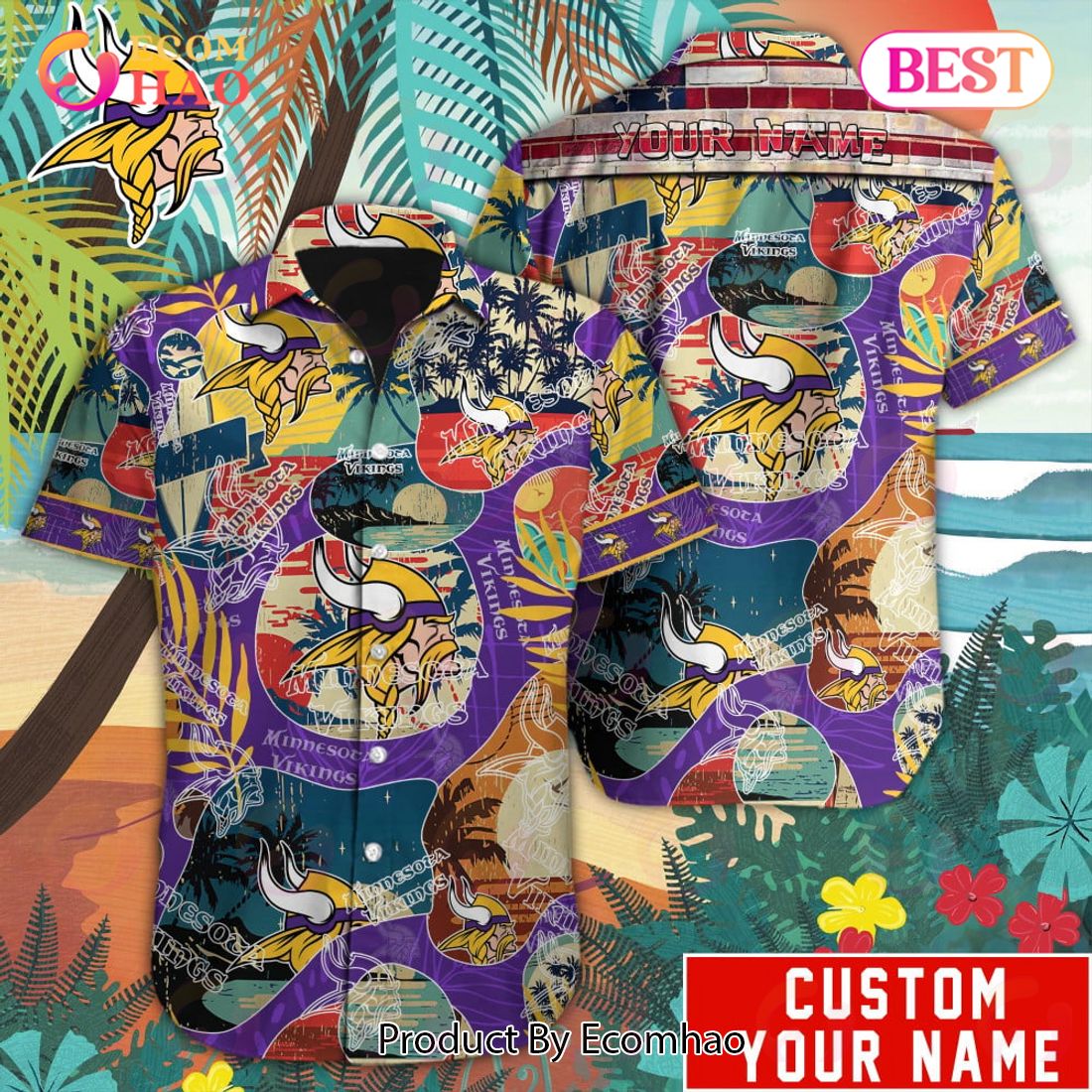 Personalized NFL Minnesota Vikings Special Hawaiian Graphic Button Shirt