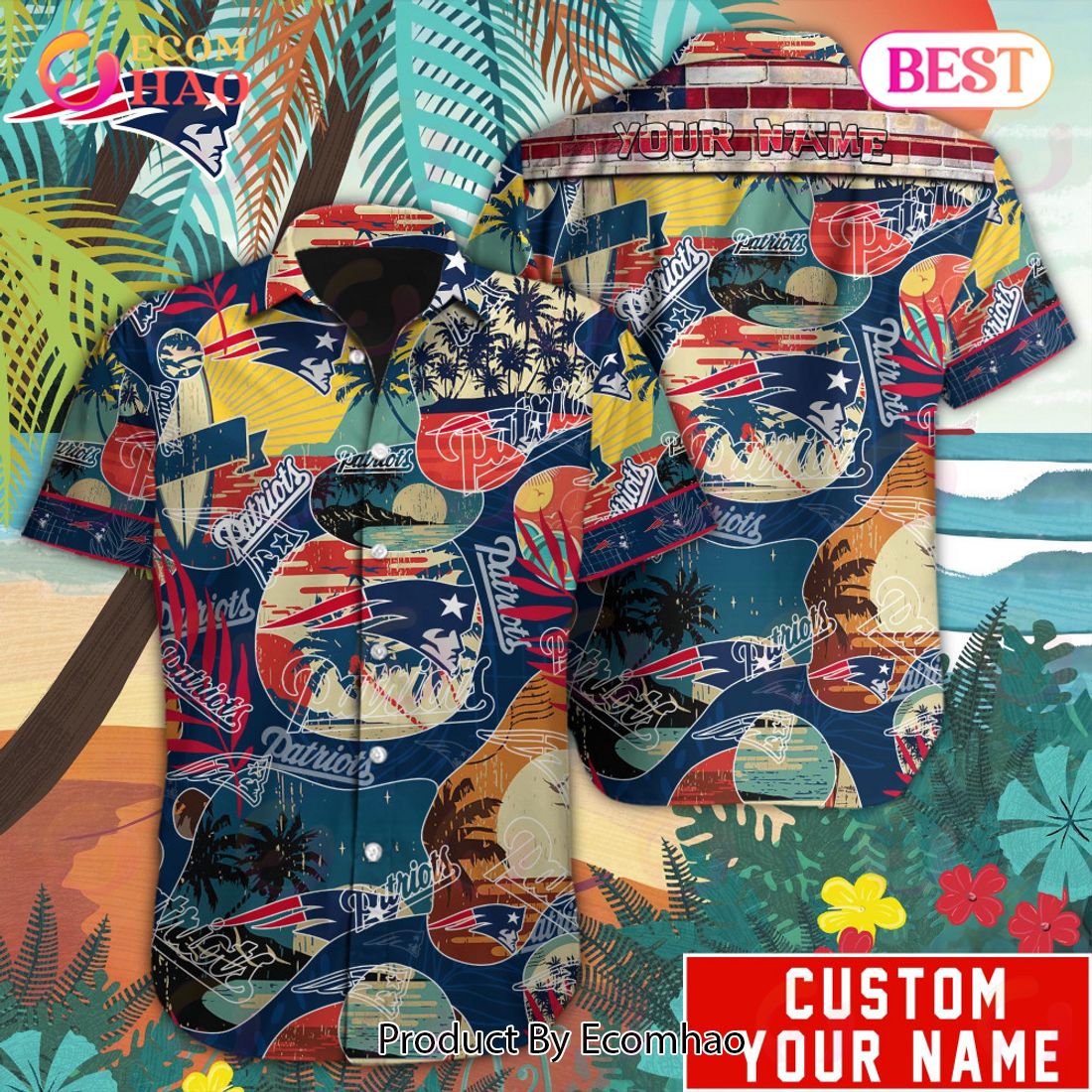 Personalized NFL New England Patriots Special Hawaiian Graphic Button Shirt