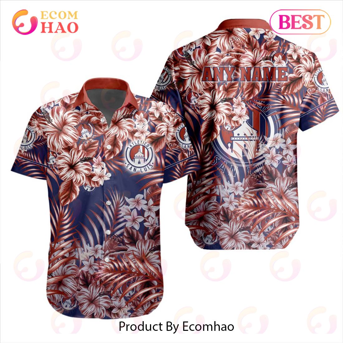 LIGA MX Atlas F.C Special Hawaiian Design Button Shirt