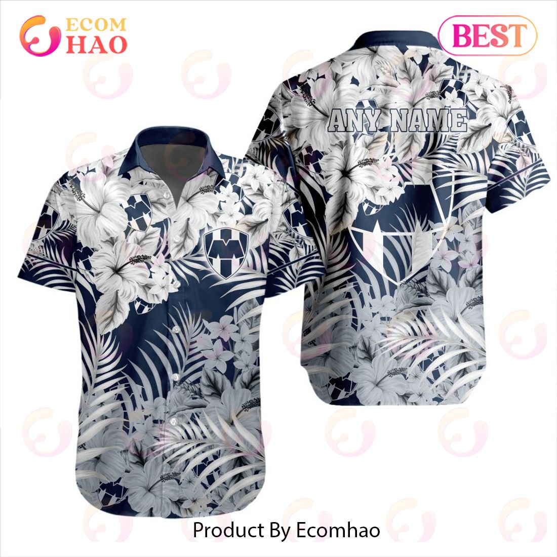 LIGA MX Atletico San Luis Special Hawaiian Design Button Shirt