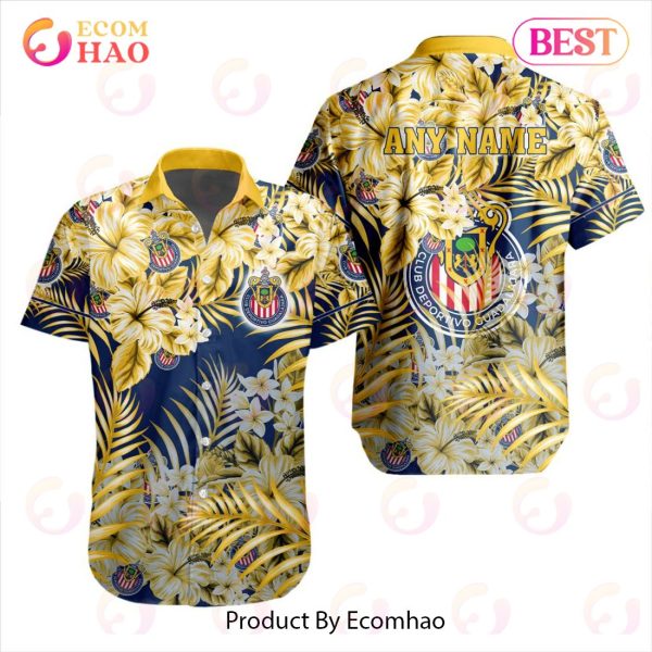 LIGA MX Chivas Guadalajara Special Hawaiian Design Button Shirt