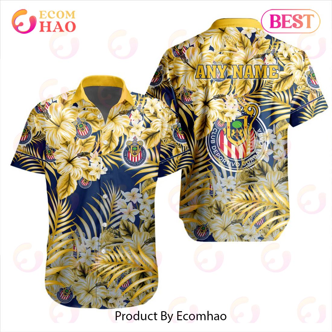 LIGA MX Chivas Guadalajara Special Hawaiian Design Button Shirt