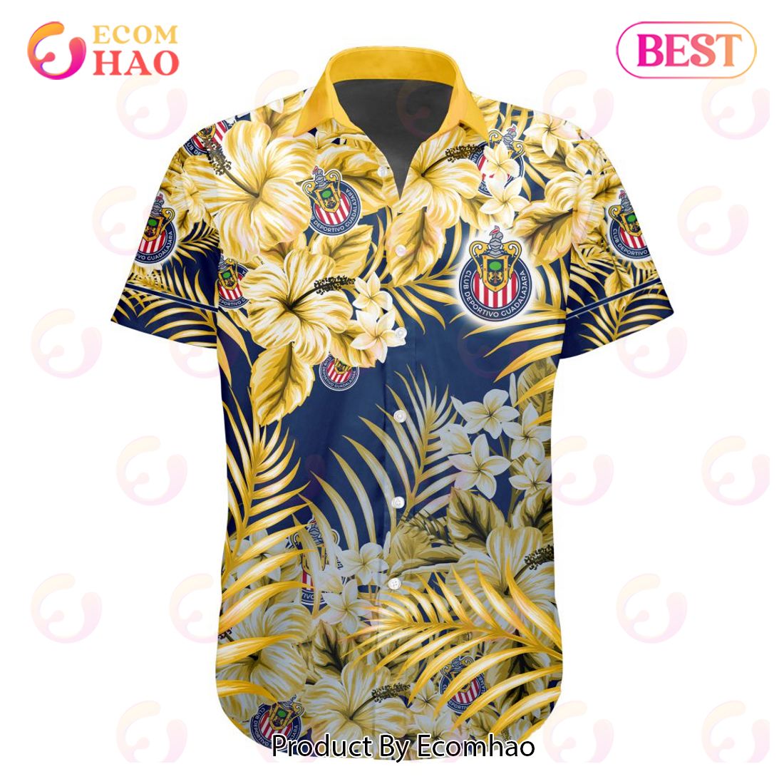 LIGA MX Chivas Guadalajara Special Hawaiian Design Button Shirt