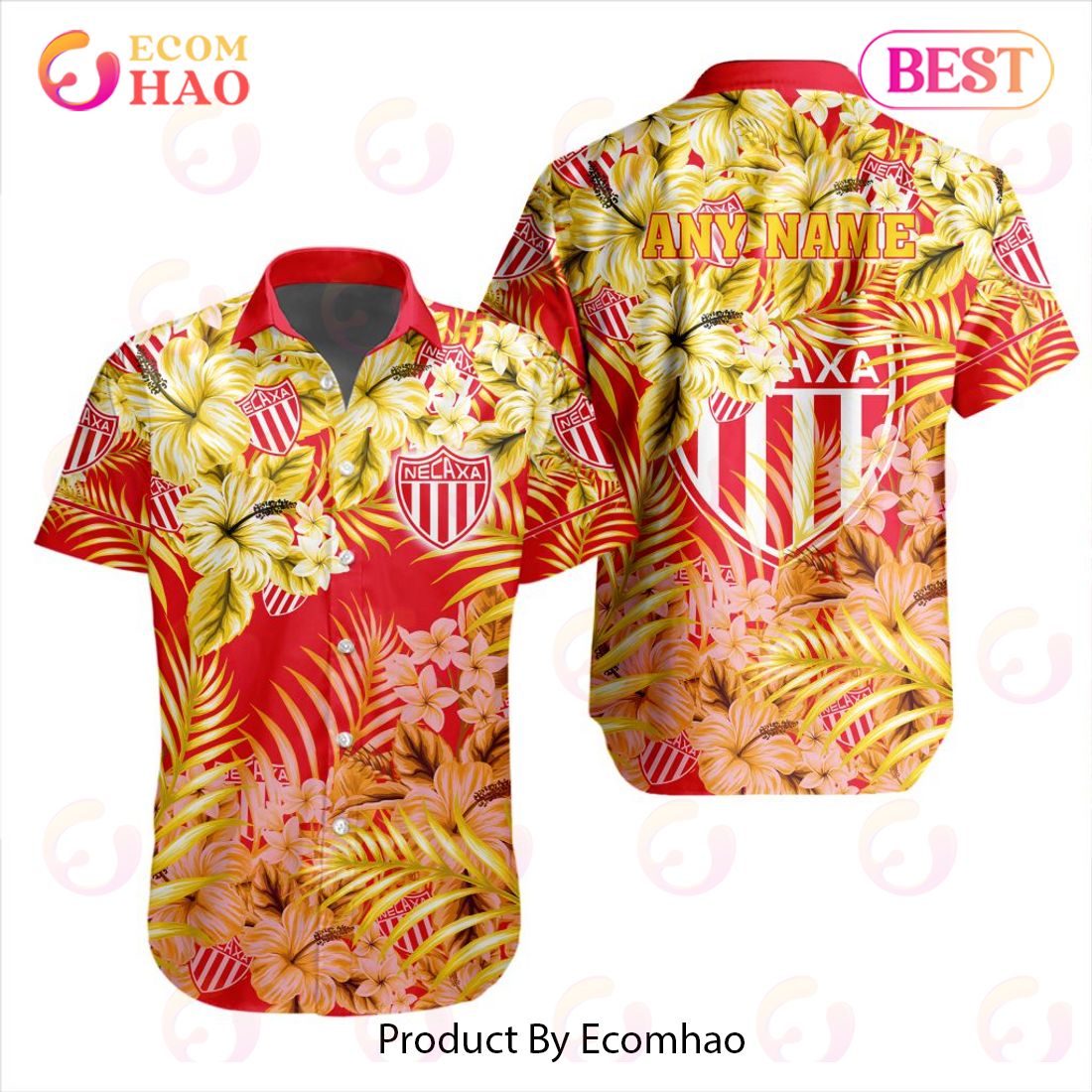 LIGA MX Club Necaxa Special Hawaiian Design Button Shirt