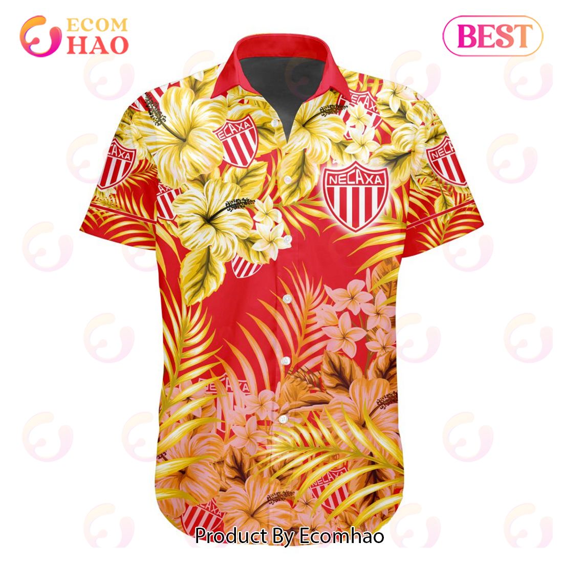 LIGA MX Club Necaxa Special Hawaiian Design Button Shirt