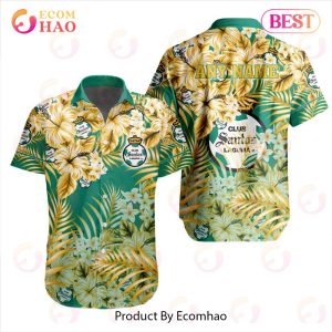 LIGA MX Club Santos Laguna Special Hawaiian Design Button Shirt