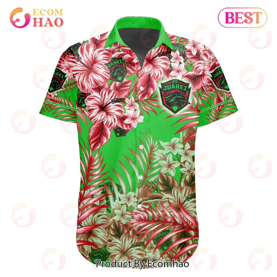 LIGA MX FC Juarez Special Hawaiian Design Button Shirt