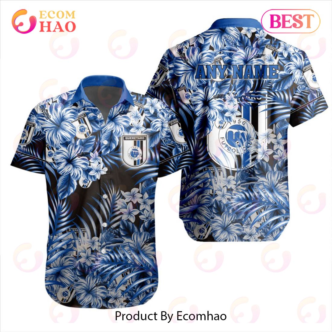 LIGA MX Queretaro F.C Special Hawaiian Design Button Shirt