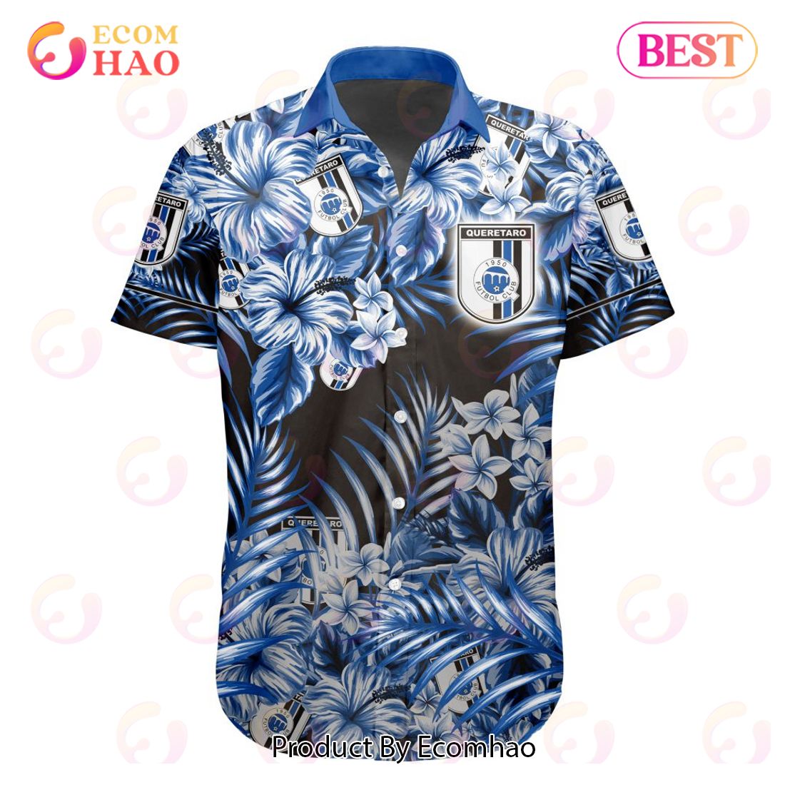 LIGA MX Queretaro F.C Special Hawaiian Design Button Shirt