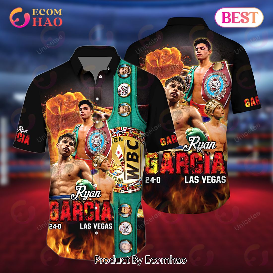 Boxing Hawaiian Shirt, Davis Win, Las Vegas WBC