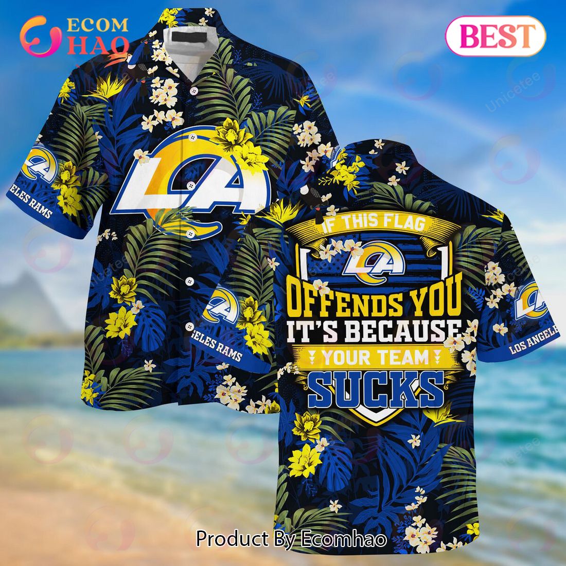 TRENDING] Los Angeles Rams NFL Hawaiian Shirt, Retro Vintage Summer