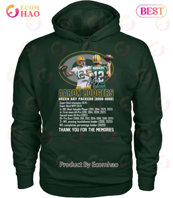 Aaron Rodgers Green Bay Packers 2005 – 2022 Thank You For The Memories T-Shirt