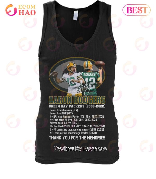 Aaron Rodgers Green Bay Packers 2005 – 2022 Thank You For The Memories T-Shirt