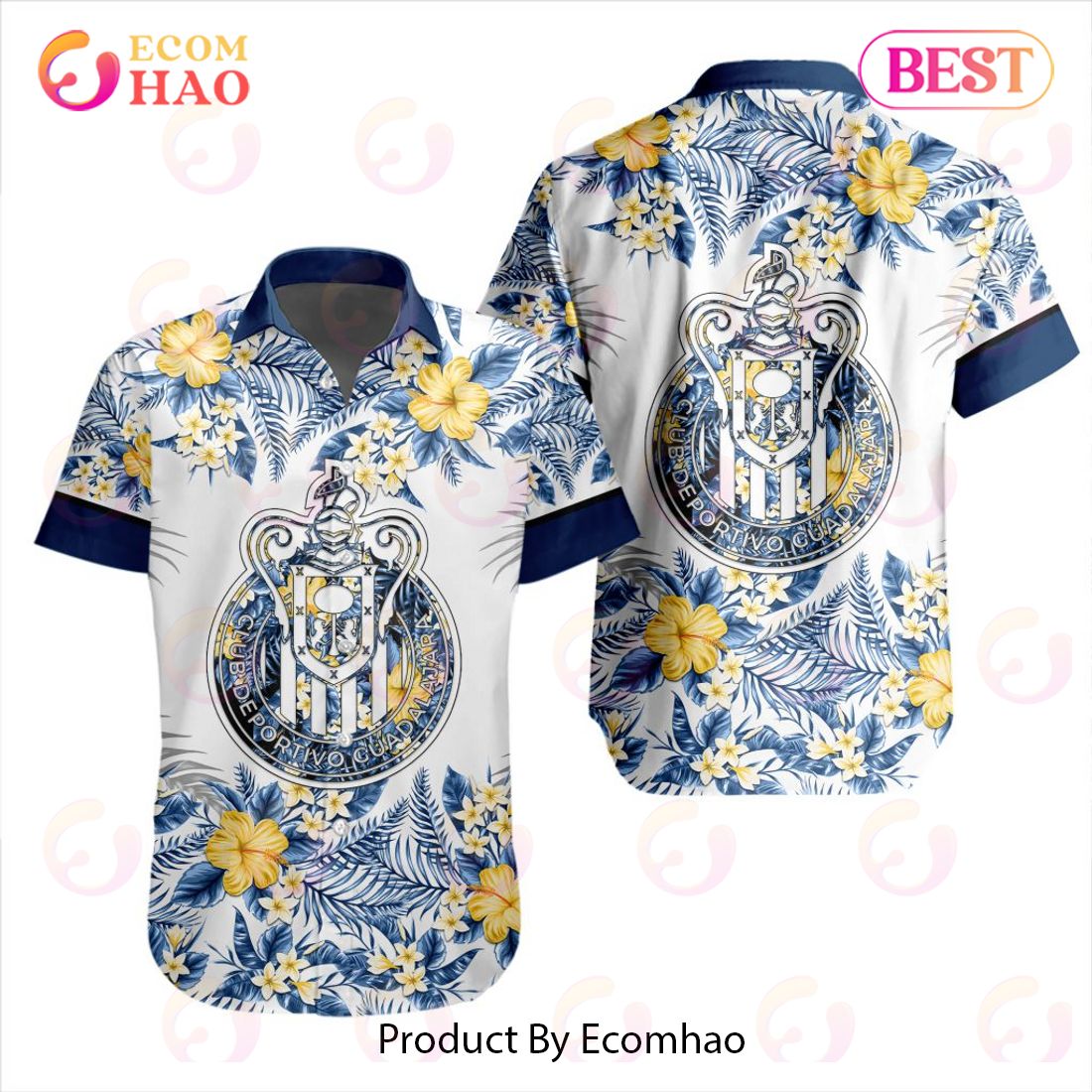 LIGA MX Club America Specialized With Floral Design Hawaiian Shirt