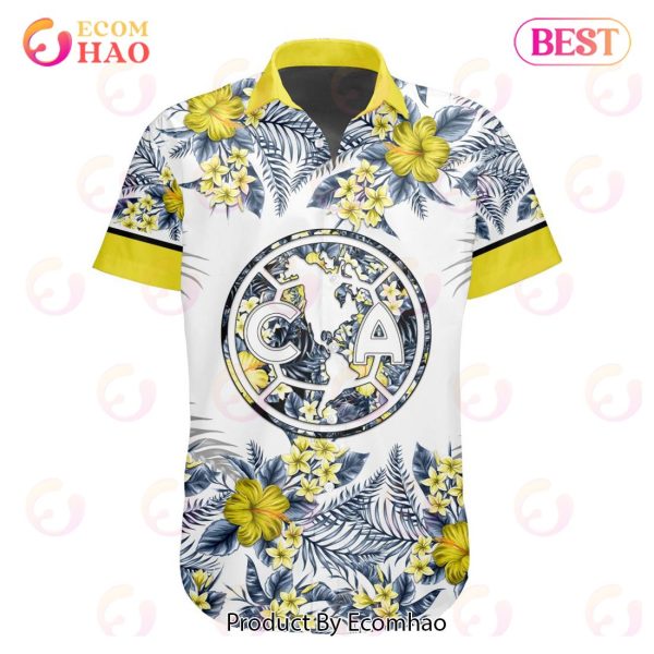 LIGA MX Club America Specialized With Floral Design Hawaiian Shirt