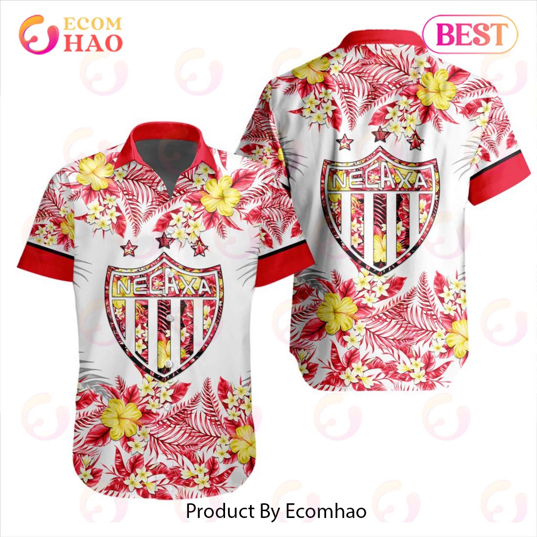 LIGA MX Club Puebla Specialized With Floral Design Hawaiian Shirt