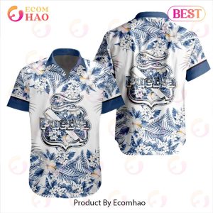 LIGA MX Club Puebla Specialized With Floral Design Hawaiian Shirt