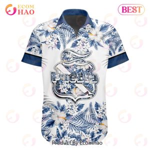 LIGA MX Club Puebla Specialized With Floral Design Hawaiian Shirt