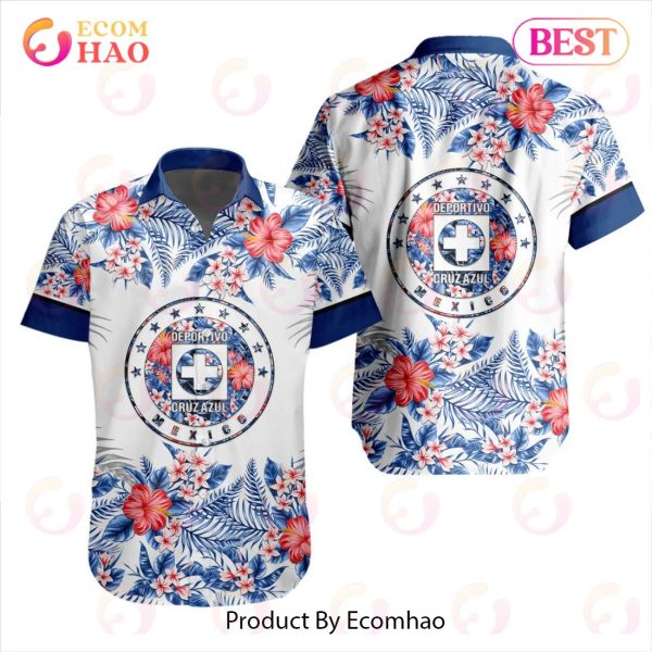 LIGA MX Cruz Azul Specialized With Floral Design Hawaiian Shirt
