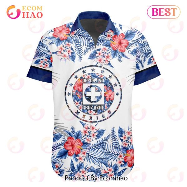 LIGA MX Cruz Azul Specialized With Floral Design Hawaiian Shirt