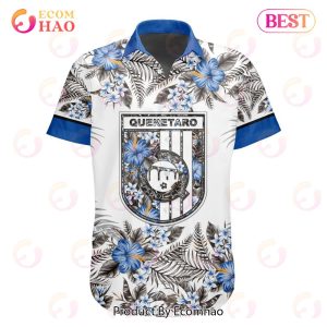 LIGA MX Queretaro F.C Specialized With Floral Design Hawaiian Shirt