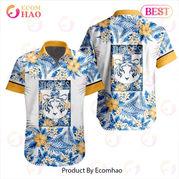 LIGA MX Tigres UANL Specialized With Floral Design Hawaiian Shirt