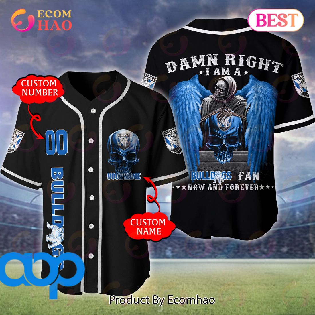 Canterbury-Bankstown Bulldogs NRL 3D Personalized Baseball Jersey