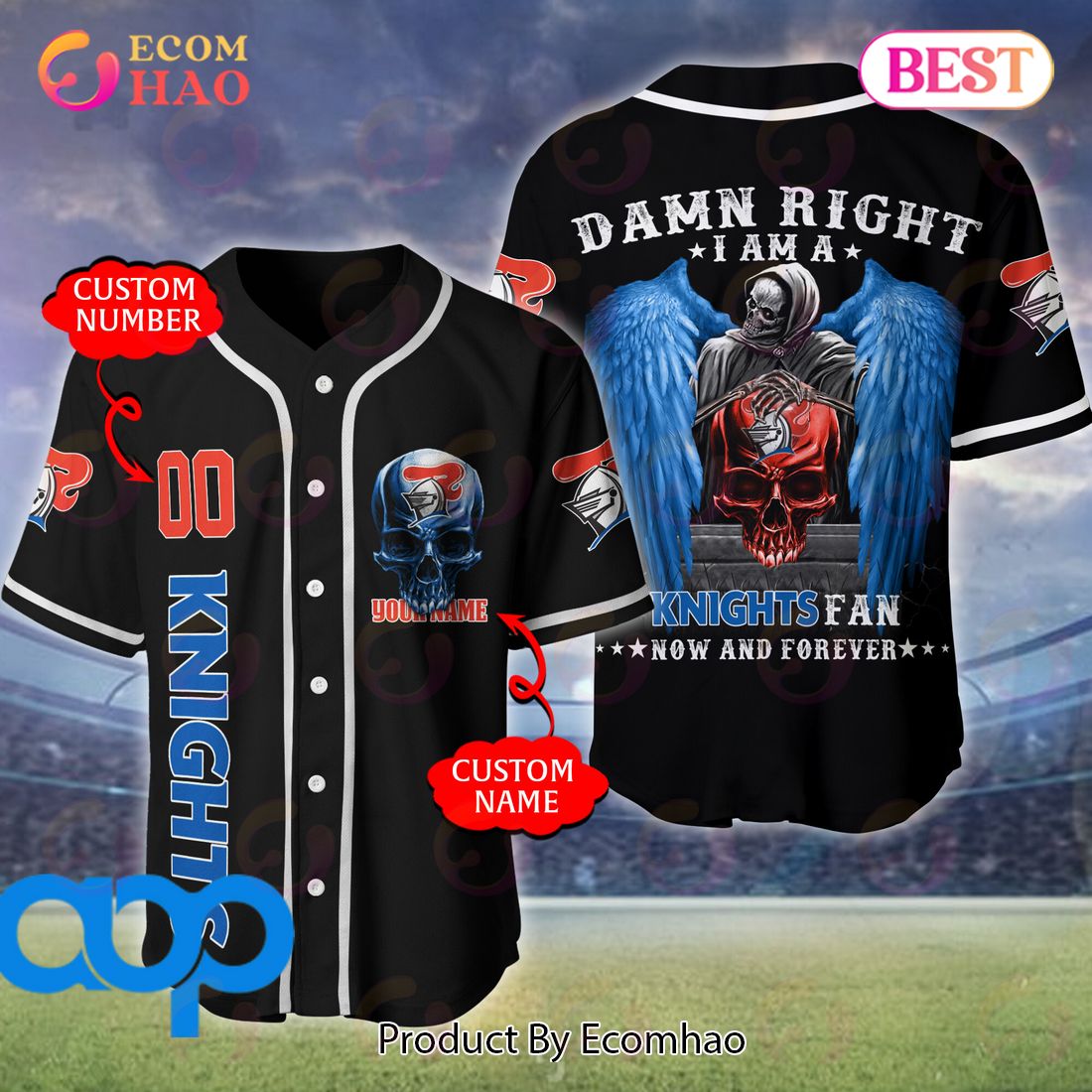 Newcastle Knights NRL 3D Personalized Baseball Jersey