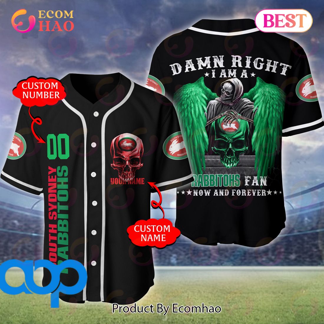 St. George Illawarra Dragons NRL 3D Personalized Baseball Jersey