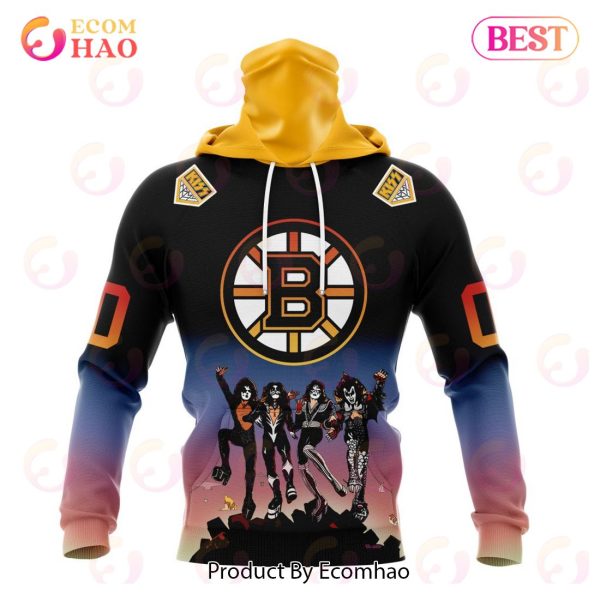 NHL Boston Bruins X KISS Band Design 3D Hoodie