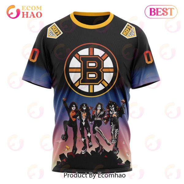NHL Boston Bruins X KISS Band Design 3D Hoodie