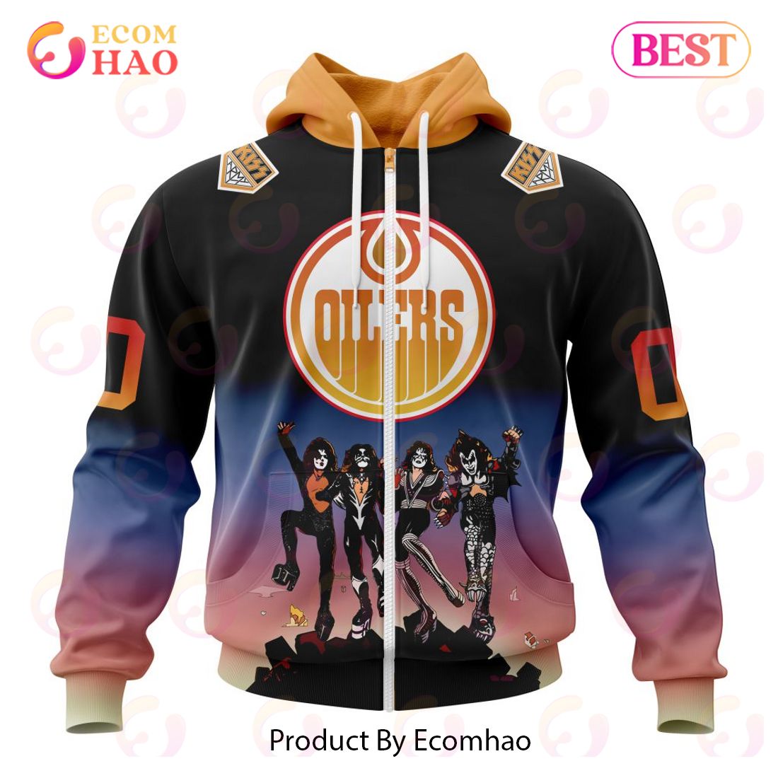 NHL Edmonton Oilers X KISS Band Design 3D Hoodie