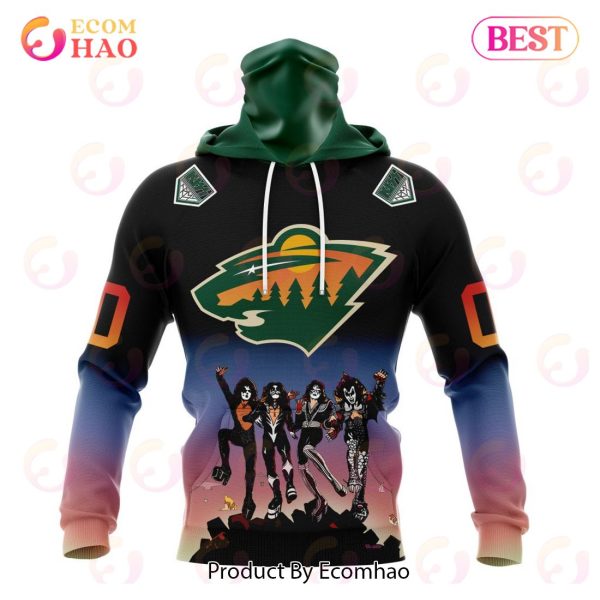 NHL Minnesota Wild X KISS Band Design 3D Hoodie