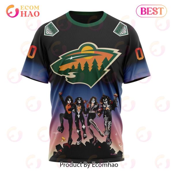 NHL Minnesota Wild X KISS Band Design 3D Hoodie