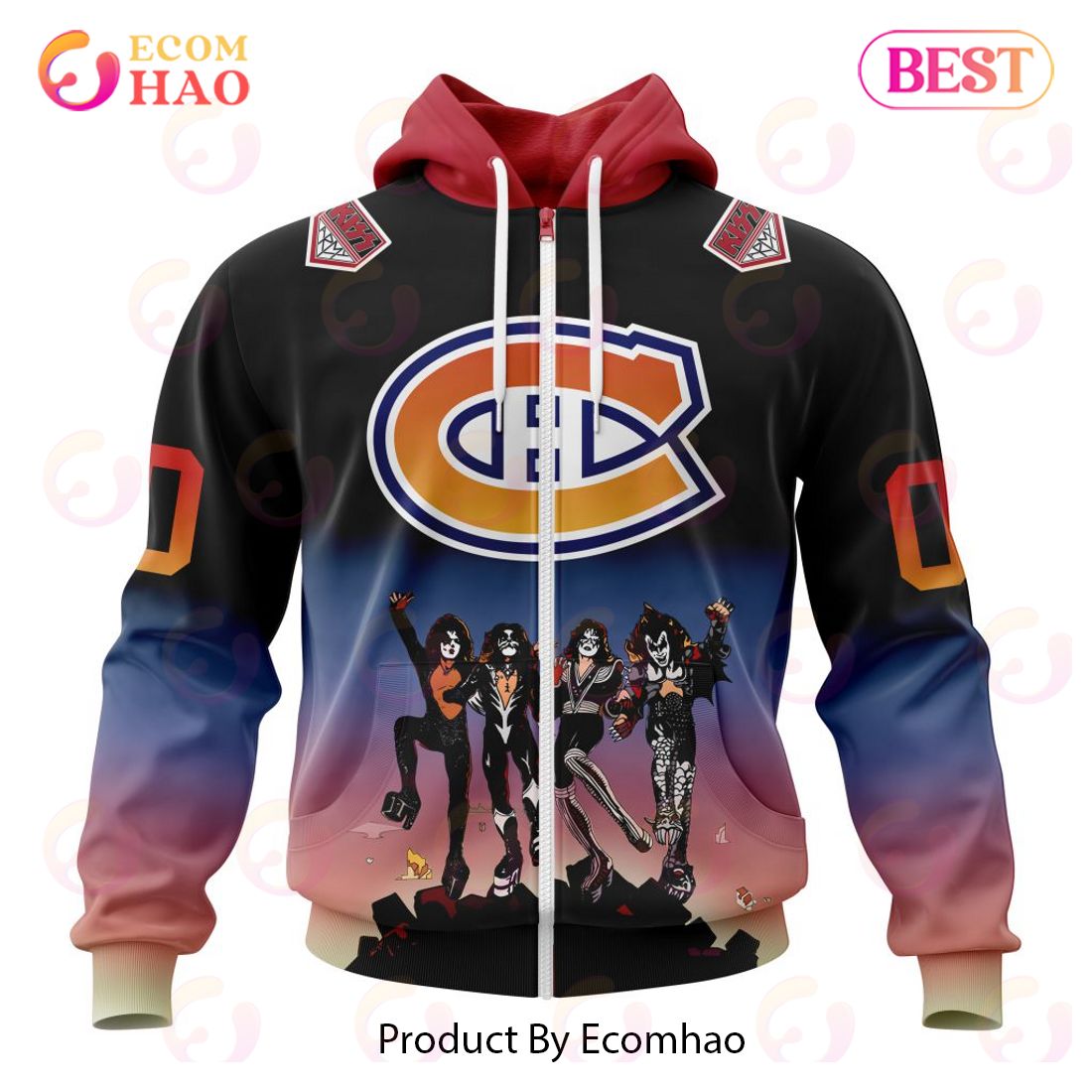 NHL Montreal Canadiens X KISS Band Design 3D Hoodie