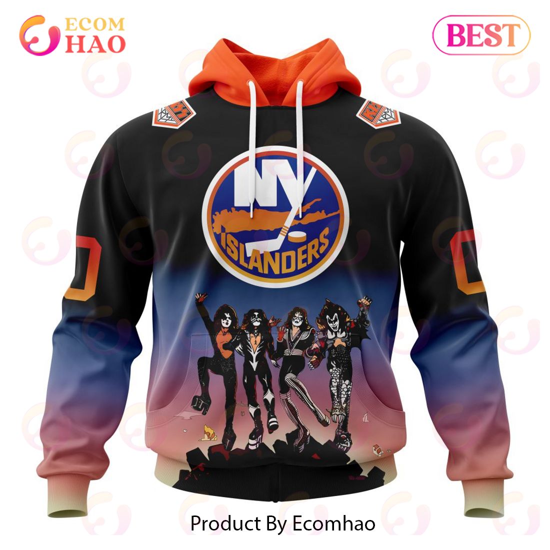 NHL New Jersey Devils X KISS Band Design 3D Hoodie