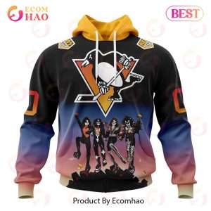 NHL Pittsburgh Penguins X KISS Band Design 3D Hoodie