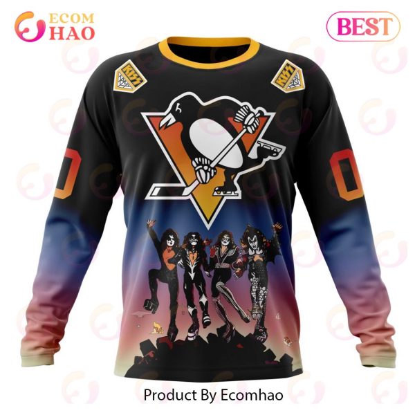NHL Pittsburgh Penguins X KISS Band Design 3D Hoodie