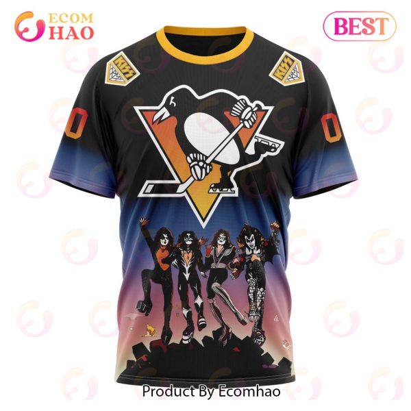 NHL Pittsburgh Penguins X KISS Band Design 3D Hoodie