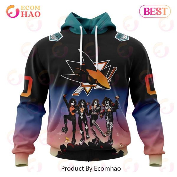 NHL San Jose Sharks X KISS Band Design 3D Hoodie